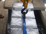 Block ice crane system