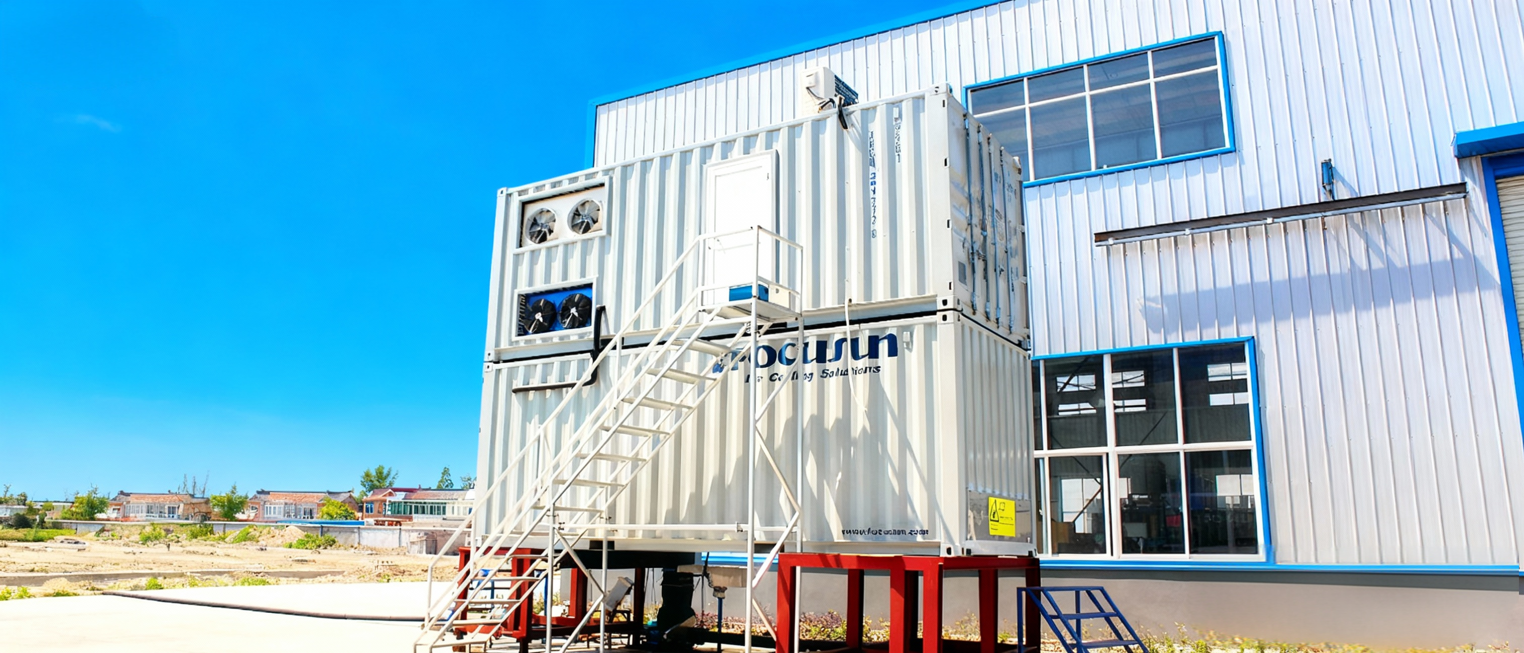 Containerized high-temperature snow making machine for commercial snow parks