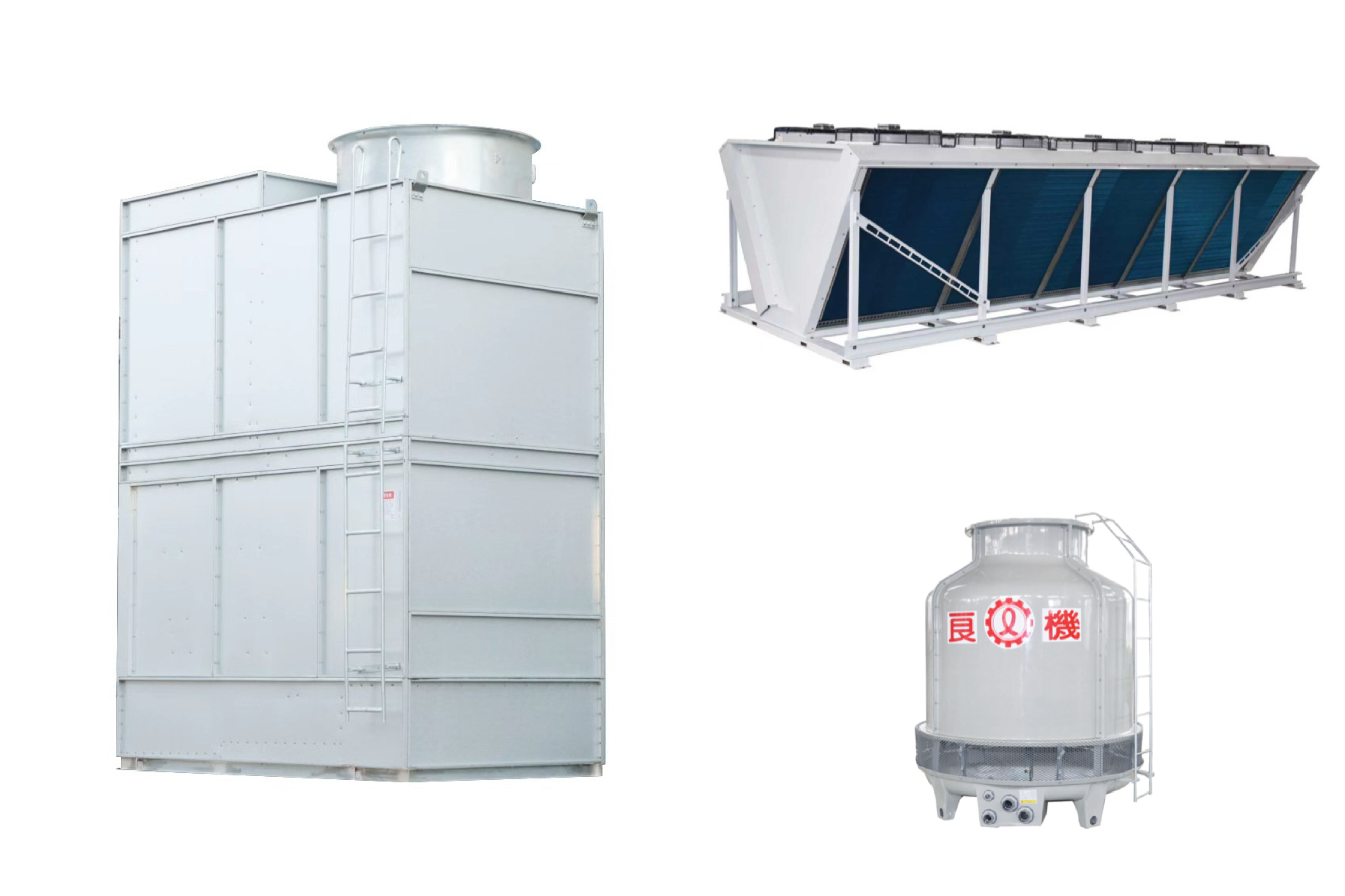 three cooled chiller units for industrial cooling projects