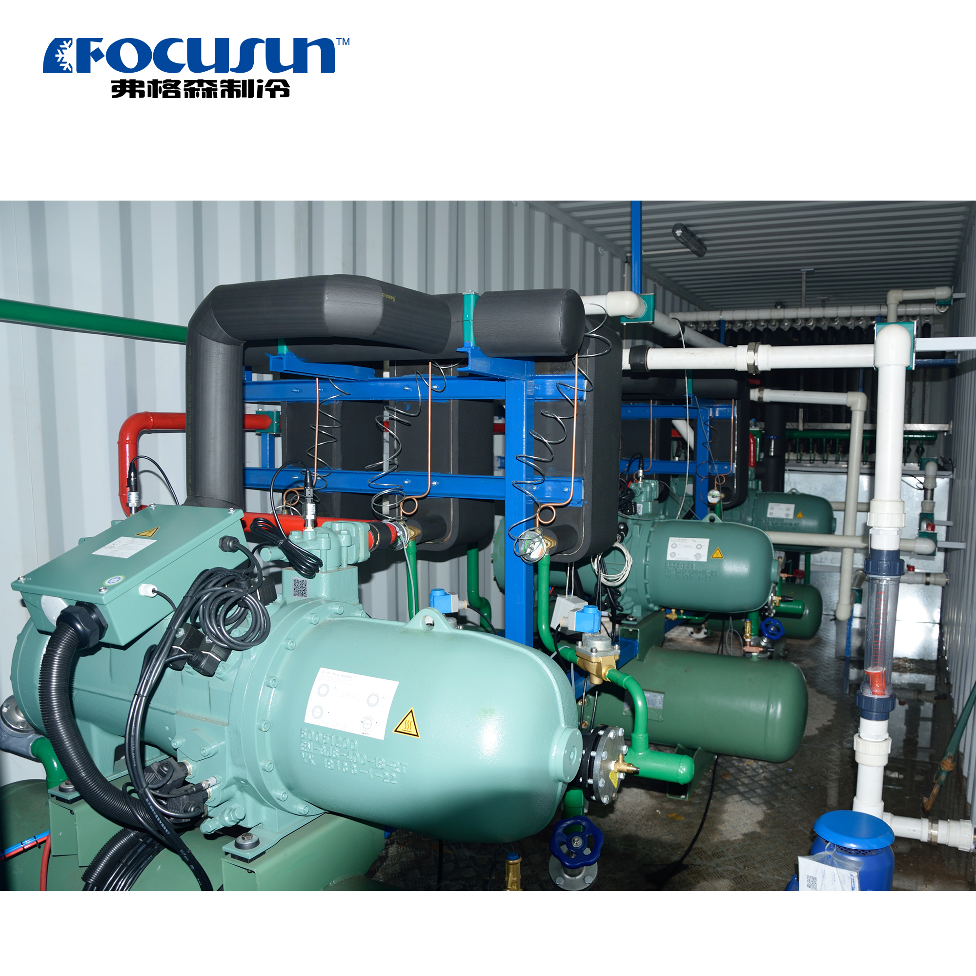 Focusun industrial chiller installed in a factory providing precise cooling for production