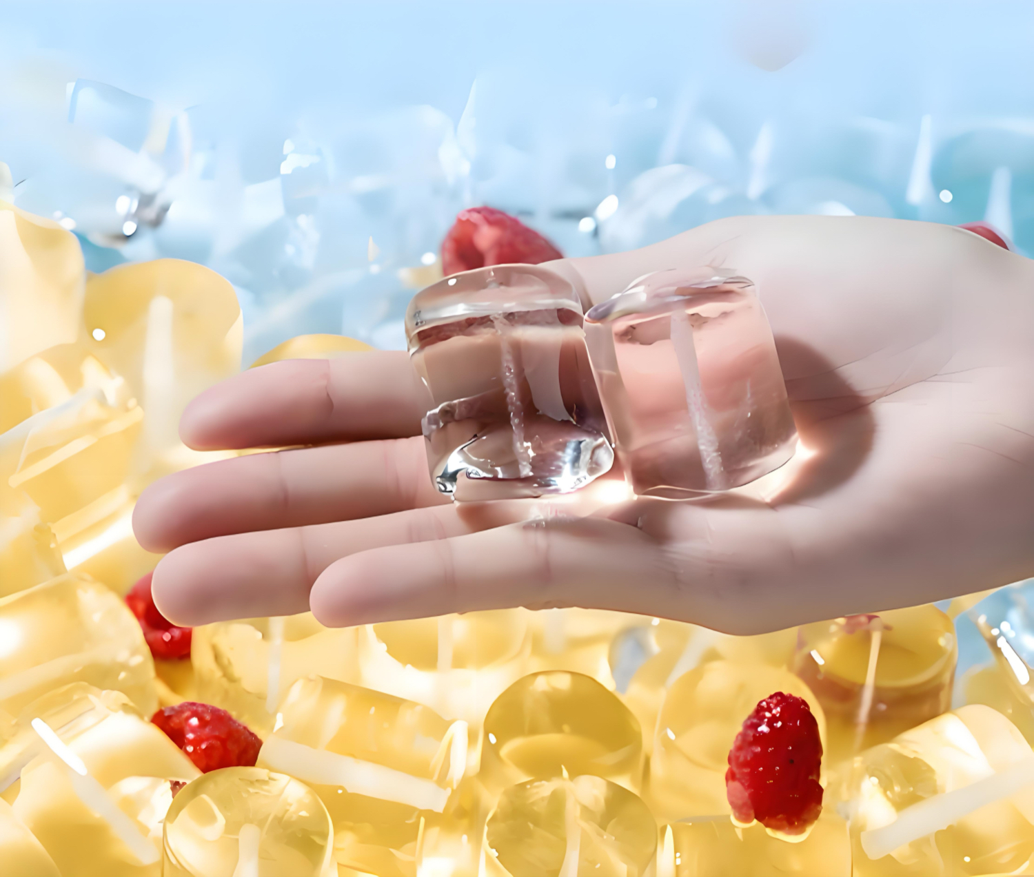 High-density and slow-melting tube ice used in high-end hospitality and food processing industries.