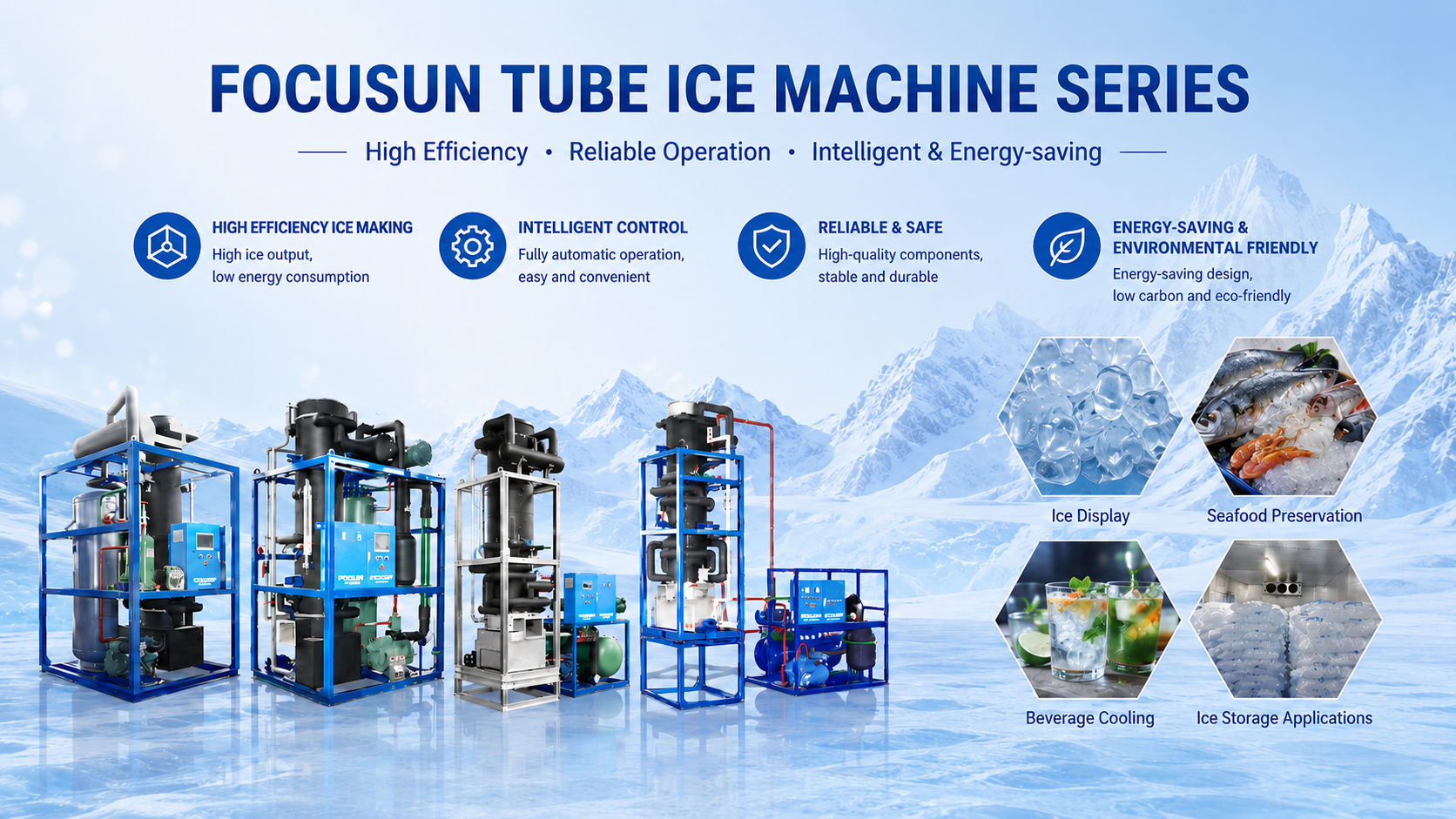 Tube ice machine series for food and beverage use