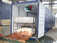 Containerized brine system ice block making machine