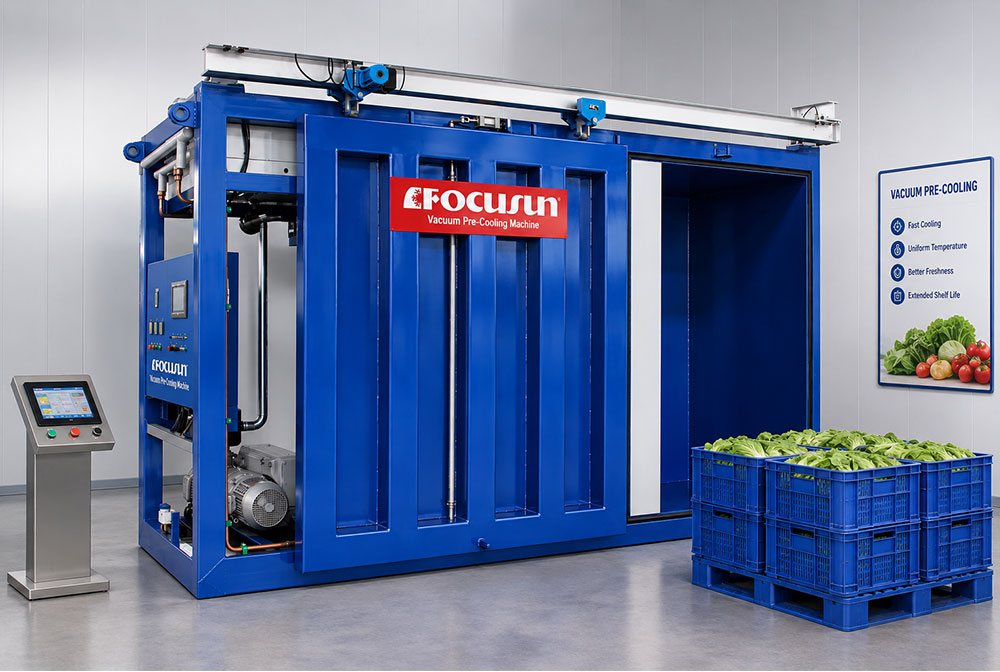 Focusun vacuum cooler for rapid post-harvest cooling of fresh vegetables and fruits